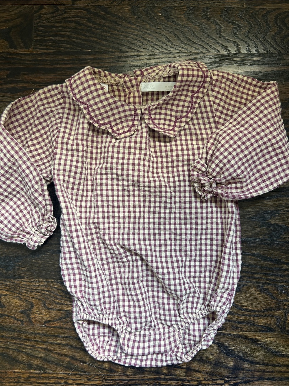 Zara Purple and Cream Gingham Baby Shirt